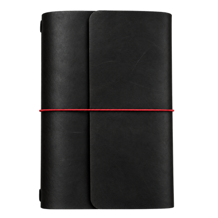 The Story – Refillable A5 Leather Notebook, Trifold | Black