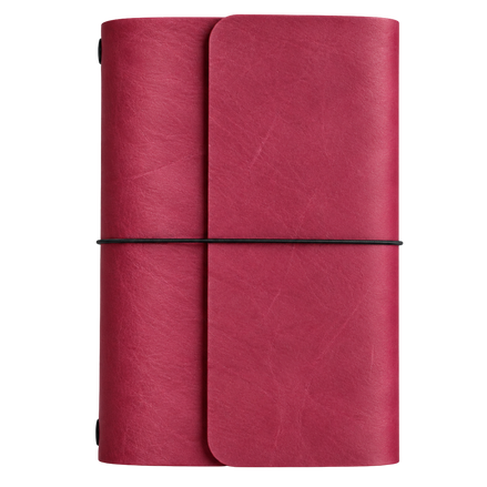 The Story - Refillable A5 Leather Notebook, Trifold | Berry