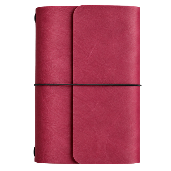 The Story - Refillable A5 Leather Notebook, Trifold | Berry